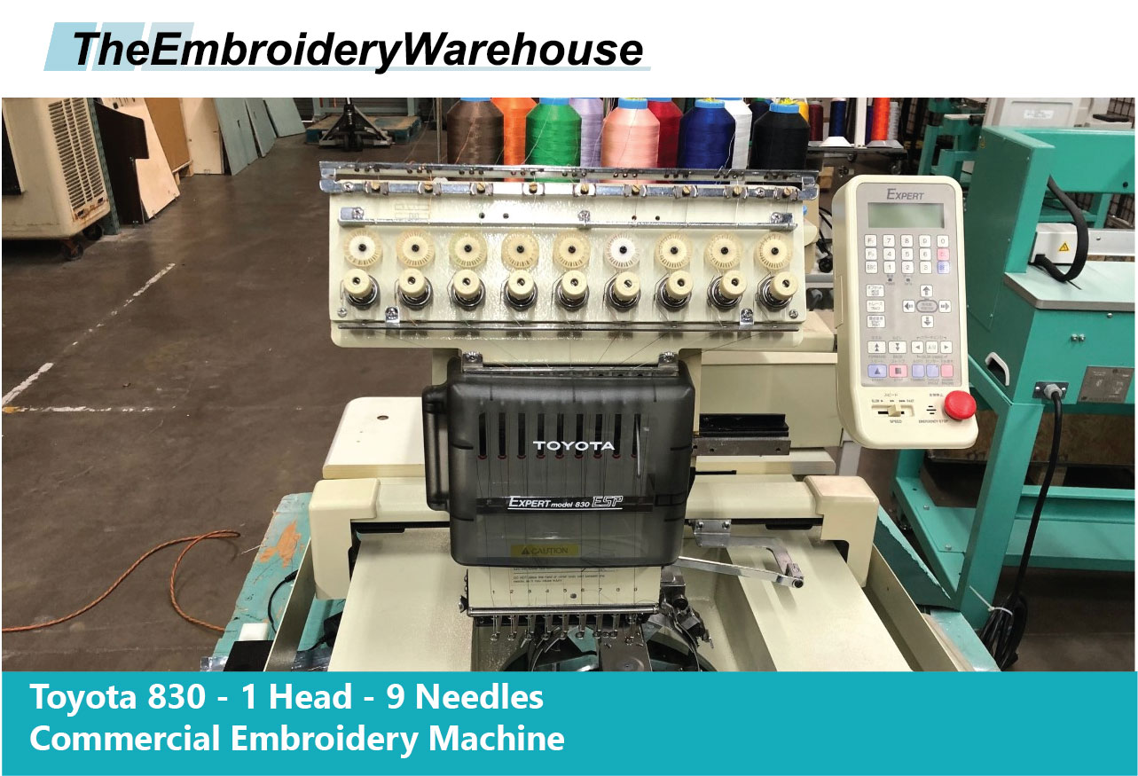 Toyota 830 1 Head 9 Needles Commercial Embroidery Machine